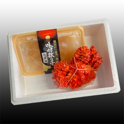 【北海道根室産】味付け数の子200g・花咲かに300前後～450g前後×1尾 A-30061