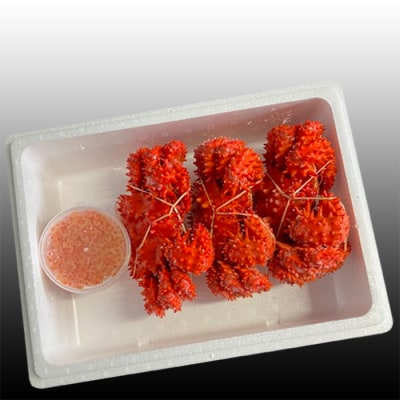 花咲かに300g前後～450g前後×3尾、いくら醤油漬け100g×1Pセット B-30012