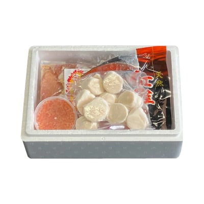 唐揚2P、紅鮭5切、いくら100g、ほたて200g B-30022