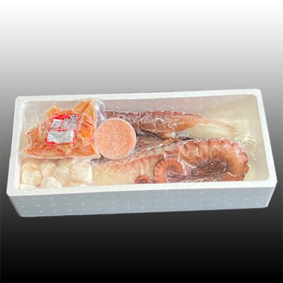 お刺身用ほたて貝柱・お刺身用たこ足・花咲かにむき身・いくら醤油漬けセット D-30029