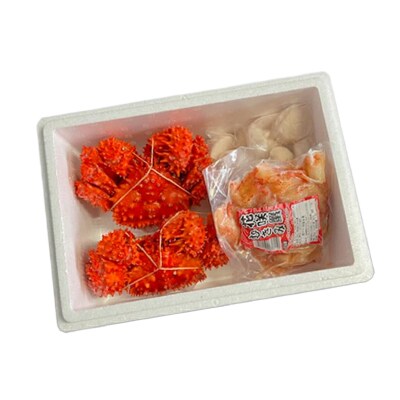 花咲かに2尾、花咲かにむき身300g、ほたて貝柱500g F-30002