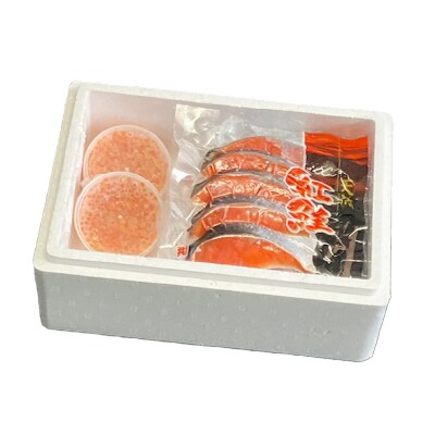 いくら醤油漬け100g×2P、紅鮭切身5切×4P C-36024