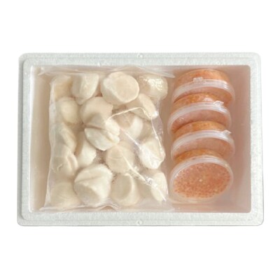 いくら100g×4P、ほたて貝柱500g×2P D-70036