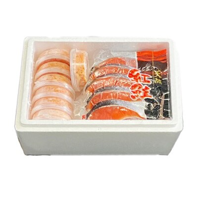 いくら醤油漬け100g×7P、紅鮭5切×7P D-76003