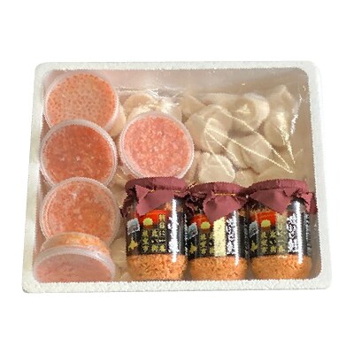 ほたて5P、いくら500g、鮭フレーク×3瓶 E-76002