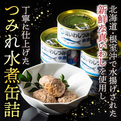 【北海道根室産】真いわしつみれ水煮160g×5缶 G-78009