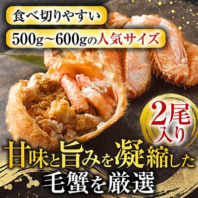 ボイル毛がに500～600g×2尾 F-14030