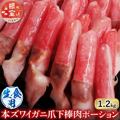 生食用本ズワイガニ爪下棒肉ポーション1.2kg B-28084