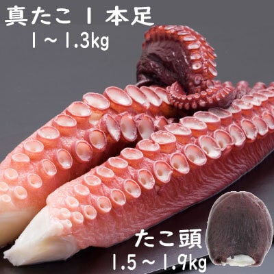 ＜12/21まで年内配送＞★真たこ足1～1.3kg・たこ頭1.5～1.9kgセット F-19002