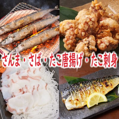 ＜12/21まで年内配送＞★さんま・さば・唐揚げ用たこ・たこ刺身セット A-19014