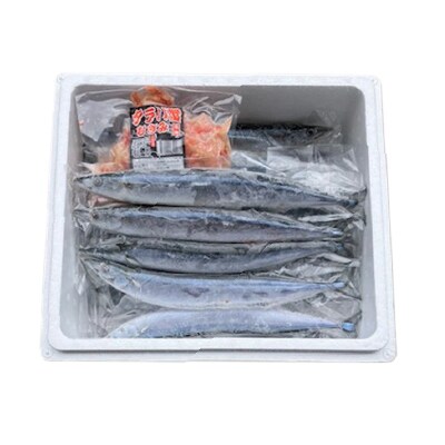 タラバガニむき身300g・冷凍さんま5尾×5P C-36081