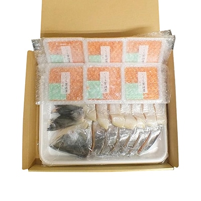【北海道根室産】時しらず鮭1.5kg・いくら醤油漬80g×6P D-42067