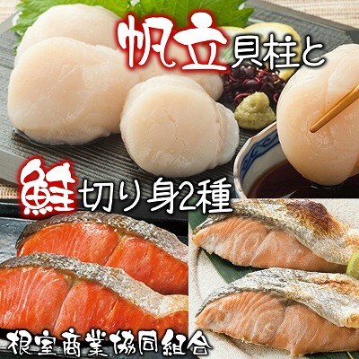 ほたて貝柱300g・鮭切り身2種 B-18017