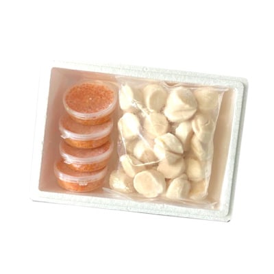 いくら醤油漬け100g×4P、ほたて貝柱500g×2P D-36034