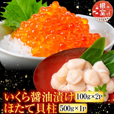 いくら醤油漬け100g×2P、ほたて貝柱500g×1P C-76032