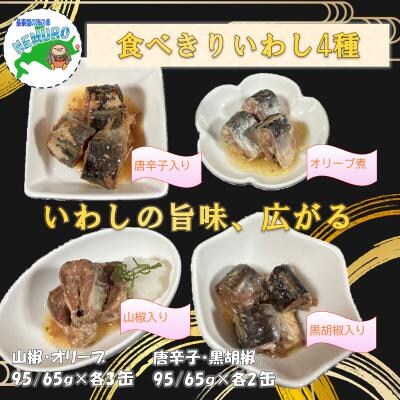 【北海道根室産】いわし4種セット(計10缶) A-78035