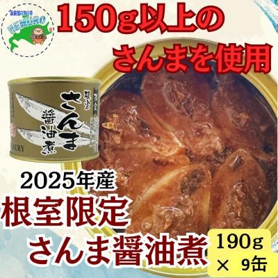 【北海道根室産】さんま醤油煮190g×9缶 C-78034