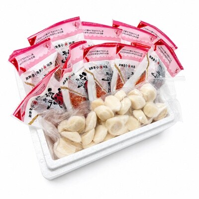 ほたて500g・紅鮭切身10切 D-16032