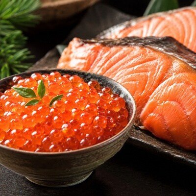 醤油いくら280g(140g×2P)・紅鮭切身5切 F-16031
