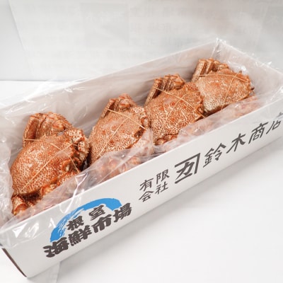 根室海鮮市場<直送>ボイル毛がに600～750g×4尾(若上蟹) D-28065