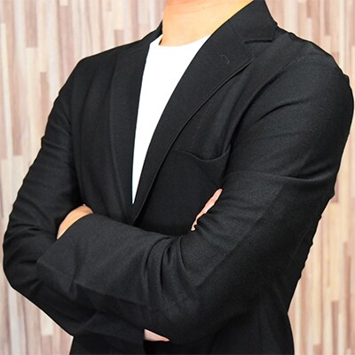 固有素材「Bebrain」メンズセットアップ　ブラック　Lサイズ