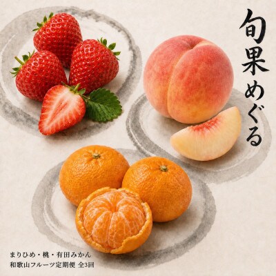 【発送月固定定期便】紀州和歌山産旬のフルーツセット(いちご・桃・有田みかん)全3回