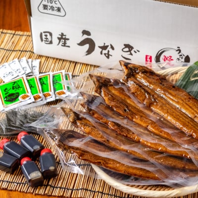 国産うなぎ蒲焼 備長炭炭火紀州職人手焼き 大サイズ5枚(合計約750g)薬味付【和歌山グルメ市場】