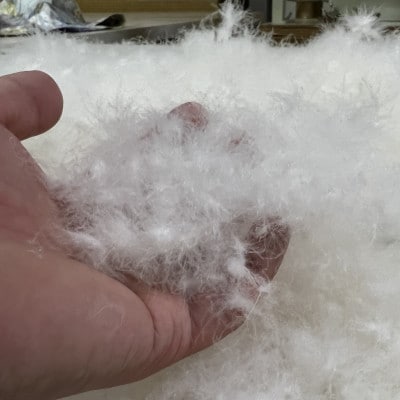 【専門店のハンドメイド】グリーンダウン90　羽毛ふとん　シングルロング