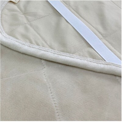 【ダブルサイズ】ふんわり・しっかりコットンパフ敷毛布　キナリ　OGS-140
