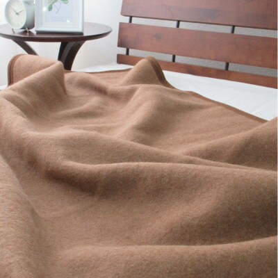【シングル】厳しい自然が生んだ暖かさ　キャメル100%(毛羽部分)毛布　CA-20S　BE