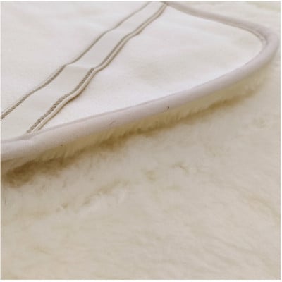 【シングル】洗えるふわふわウールファー敷毛布　アイボリー　WH-200