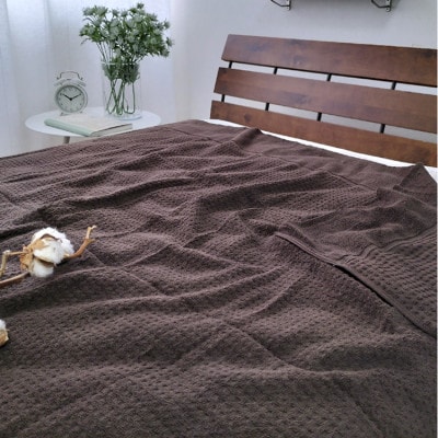 ふんわりワッフル　タオルケット　Sサイズ(145×190cm)ブラウン OH-5774-BR