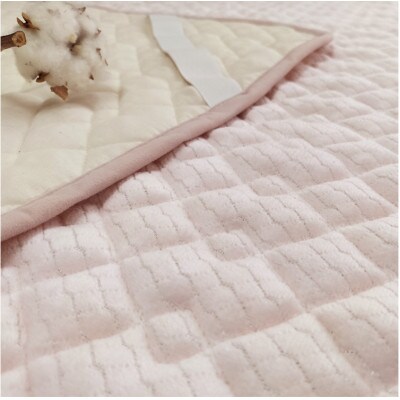 【シングル】ふわふわコットンマイヤー敷パッド　100×205cm　ピンク　PM-10S-PI