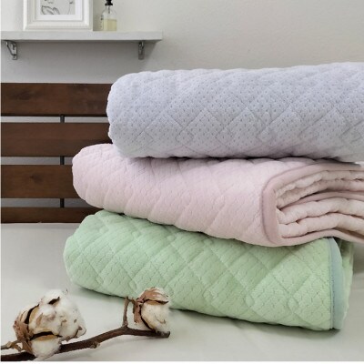 【セミダブル】ふわふわコットンマイヤー敷パッド　120×205cm　グリーン　PM-12SW-GR