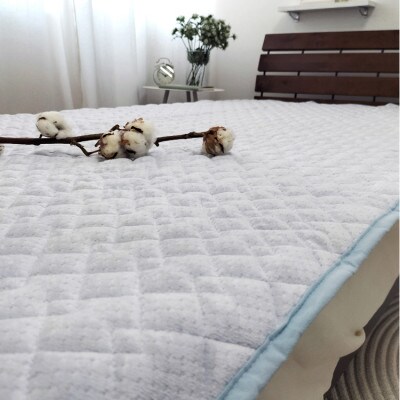 【ダブル】ふわふわコットンマイヤー敷パッド　140×205cm　ブルー　PM-14W-BL