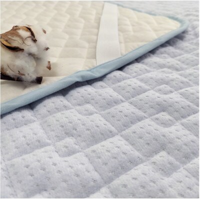 【ダブル】ふわふわコットンマイヤー敷パッド　140×205cm　ブルー　PM-14W-BL