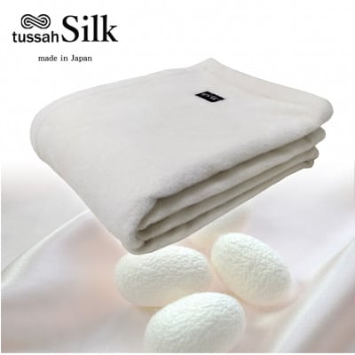 【キングサイズ】贅沢タッサーシルク100%(毛羽部分)毛布 220×200cm　SILK-K