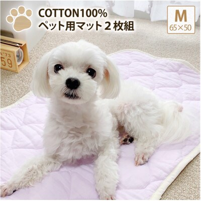 【M 65×50cm】2枚組コットン100%ペット用マット PET-6550-2P