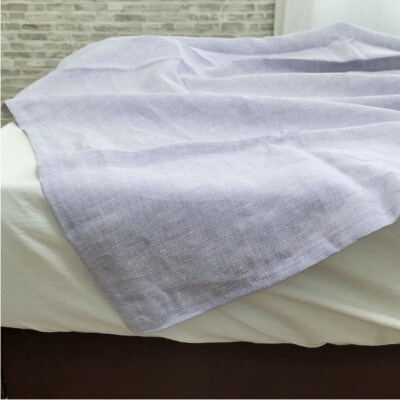 【S】150×250cm　洗えるフレンチリネン100%大判フラットシーツ　パープル FL-FS-PU