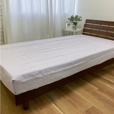 【S】150×250cm　洗えるフレンチリネン100%大判フラットシーツ　パープル FL-FS-PU