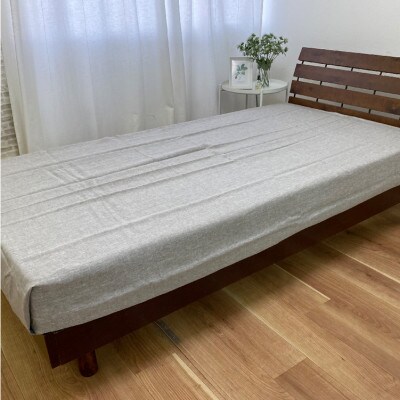 【S】150×250cm　洗えるフレンチリネン100%大判フラットシーツ　ブラウン FL-FS-BR