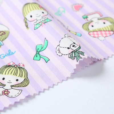 CBポプリン 綿100%生地　子供柄(虹・女の子・うさぎ)おしゃれでかわいいハンドメイド