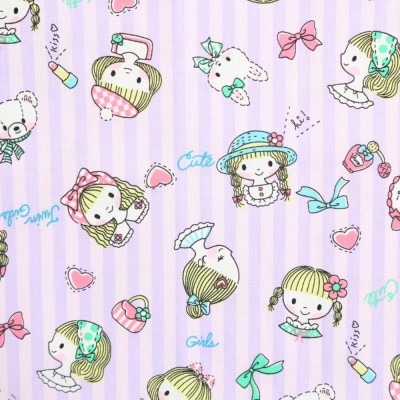 CBポプリン 綿100%生地　子供柄(虹・女の子・うさぎ)おしゃれでかわいいハンドメイド