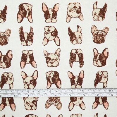 オックス 綿100%生地 動物柄(犬) おしゃれでかわいいハンドメイド