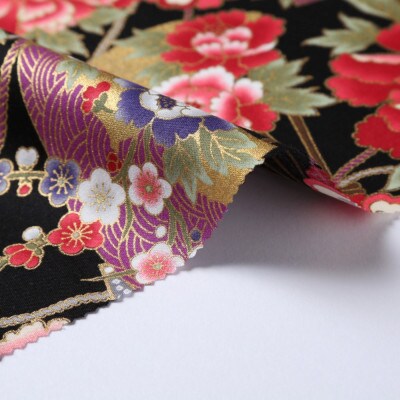 スケアー 綿100%生地 開花シリーズ(扇模様・菊)おしゃれでかわいいハンドメイド