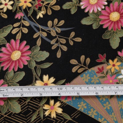 スケアー 綿100%生地 開花シリーズ(扇模様・菊)おしゃれでかわいいハンドメイド