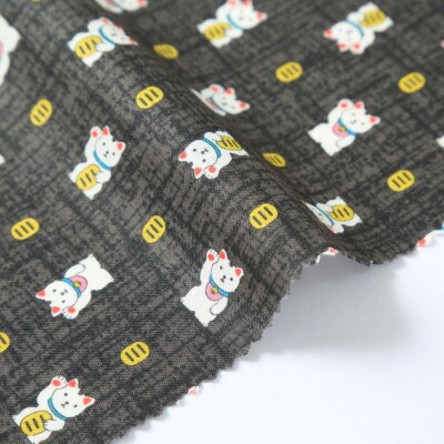 スケアー 綿100%生地 和柄(招き猫、小判)おしゃれでかわいいハンドメイド