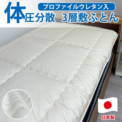 【セミダブルサイズ】日本製　体圧分散プロファイルウレタン敷ふとん120×210cm HGP-SW