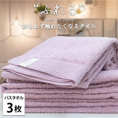 【バスタオル3枚組】思わずふれたくなる バスタオル 60×120cm ふれるB3-RA