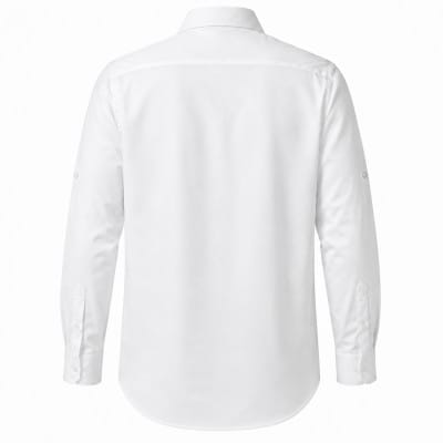 decollouomo メンズパイロットシャツ長袖 コンコルド素材 ピュアホワイトL DJS-001